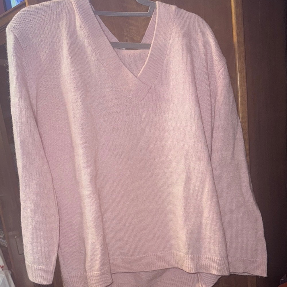 Demy Lee Pink V-Neck Women's Sweater